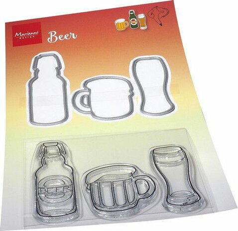 Marianne Design Clear Stamp &amp; Die Hetty&lsquo;s Bier HT1664 