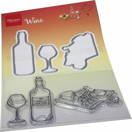 Marianne Design Clear Stamp &amp; Die Hetty&lsquo;s Wijn HT1665 