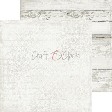 Craft OClock Paper Collection Set 20,3x20,3cm Basic 10 - Light Grey Mood