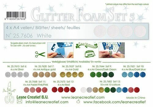 LeCrea - Glitter foam  A4 - Wit 25.7606