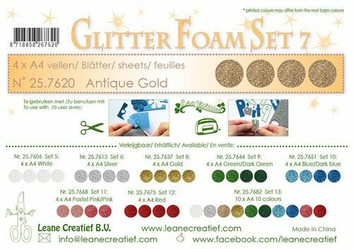 LeCrea - Glitter foam A4 - Antiek goud 25.7620