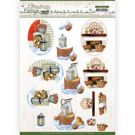 3D Cutting Sheet - Jeanine&#039;s Art - Christmas Cottage - Wood Decorations