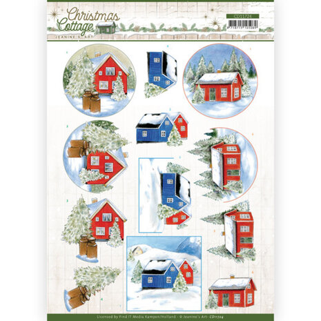 3D Cutting Sheet - Jeanine&#039;s Art - Christmas Cottage - Winter Cottage