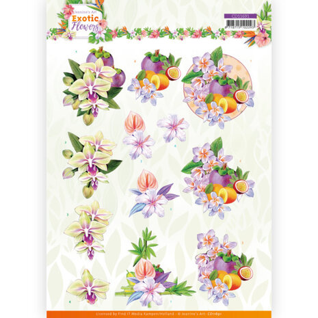 3D cutting sheet - Jeanine&#039;s Art - Exotic Flowers - Purple Flowers
