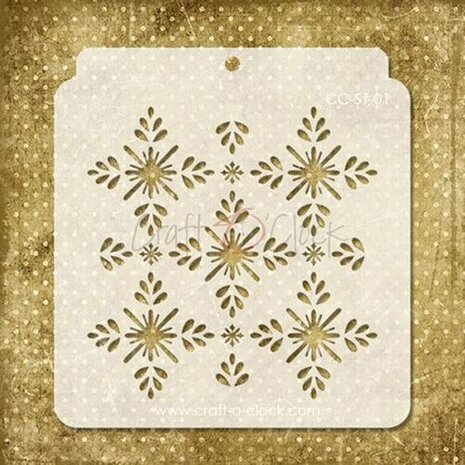 Craft O&#039;Clock Stencil 01, Sneeuwvlokken
