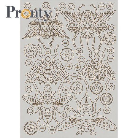 Pronty Grey Chipboard Steampunk Insects 492.001.022 A5