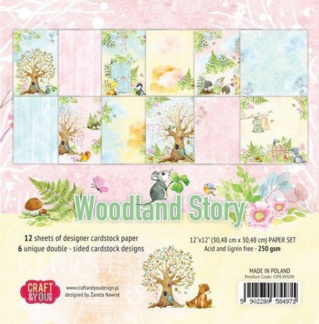 Craft&amp;You Woodland Story Big Paper Set 12x12