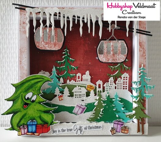 CraftEmotions clearstamps A6 - Xmas trees 3 (Eng) Carla Creaties