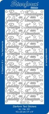 Starform Stickers Text NL Christmas: Pr. Feestdagen/ Gelu  Silver 
