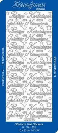 Starform Stickers Text NL Christmas: Gelukkig Nieuwjaar 1 Gold 