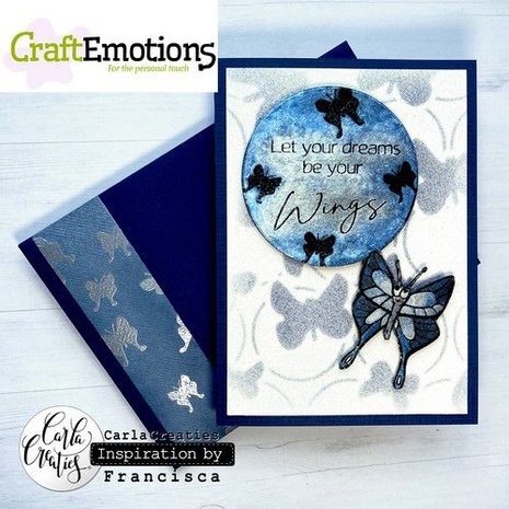 CraftEmotions Mask stencil Bugs - vlinders en ringen A5 Carla Creaties