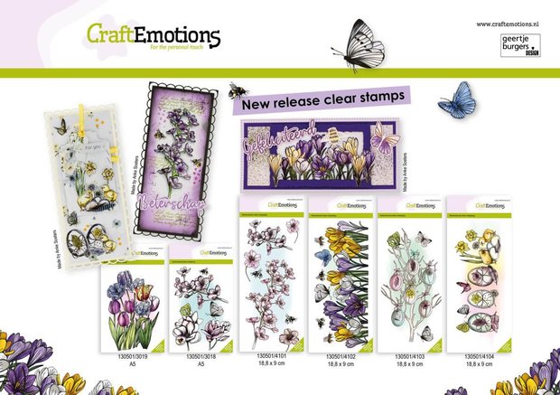 CraftEmotions clearstamps Slimline - Paaseieren GB Dimensional stamp