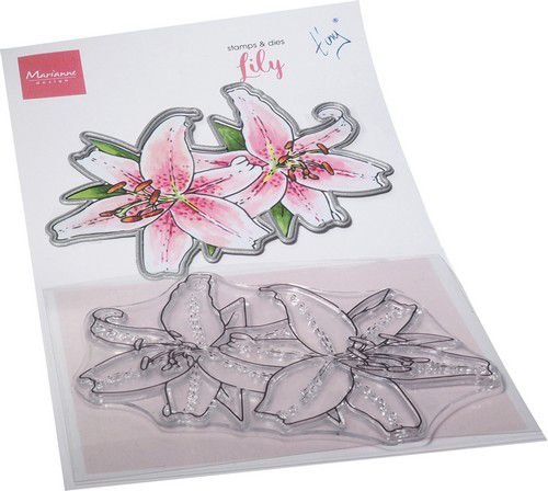 Marianne Design Clear Stamp &amp; Die set Tiny&lsquo;s Bloemen - Lelie TC0890 120x205mm