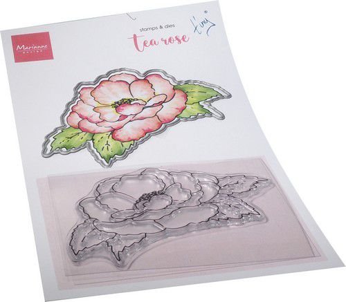 Marianne Design Clear Stamp &amp; Die set Tiny&lsquo;s Bloemen - Theeroos TC0891 120x205mm