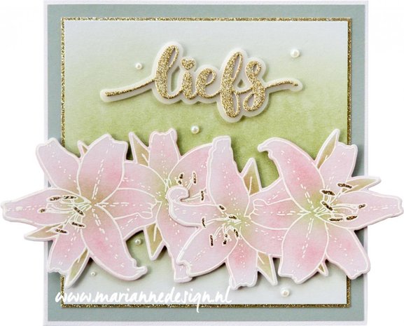 Marianne Design Clear Stamp &amp; Die set Tiny&lsquo;s Bloemen - Lelie TC0890