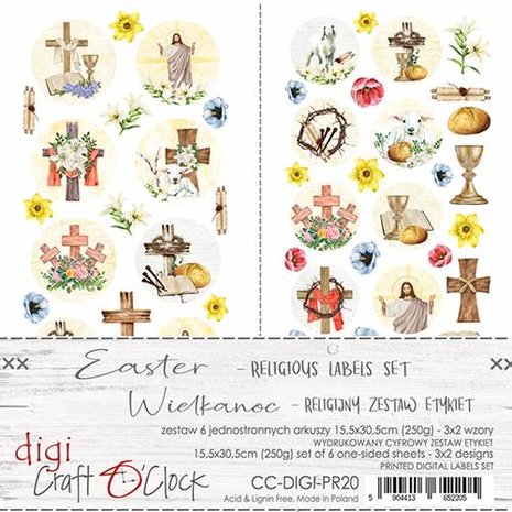 Craft OClock Digi Label Set - Religious, Easter,