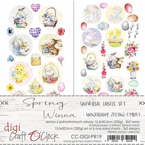 Craft OClock Digi Label Set - Universal, Spring, 