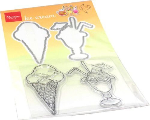 Marianne Design Clear Stamp &amp; Die Hetty&lsquo;s Summer - ice cream HT1657