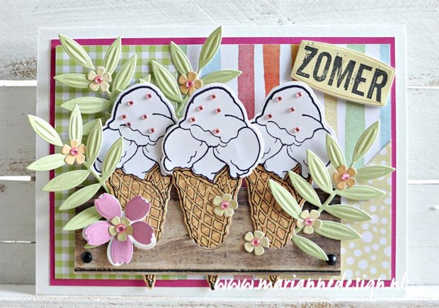 Marianne Design Clear Stamp &amp; Die Hetty&lsquo;s Summer - ice cream HT1657