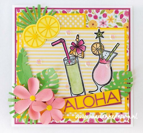 Marianne Design Clear Stamp &amp; Die Hetty&lsquo;s Summer - cocktails HT1656 stamps dies