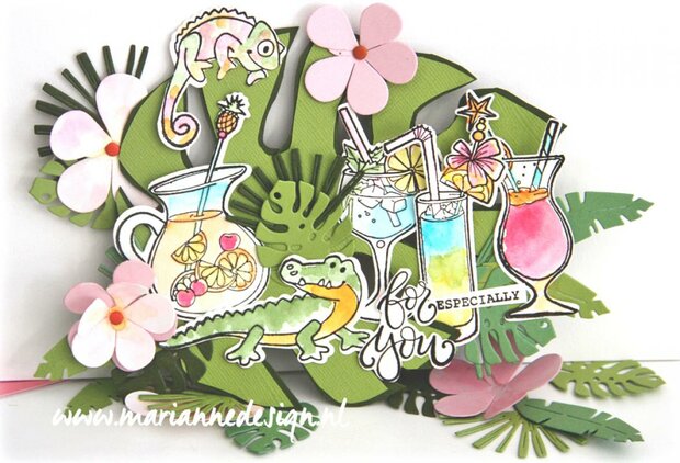 Marianne Design Clear Stamp &amp; Die Hetty&lsquo;s Summer - cocktails HT1656 stamps dies