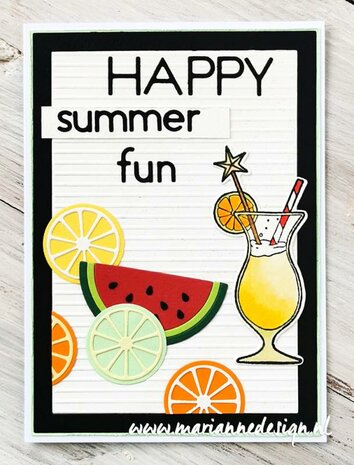 Marianne Design Clear Stamp &amp; Die Hetty&lsquo;s Summer - cocktails HT1656 stamps dies