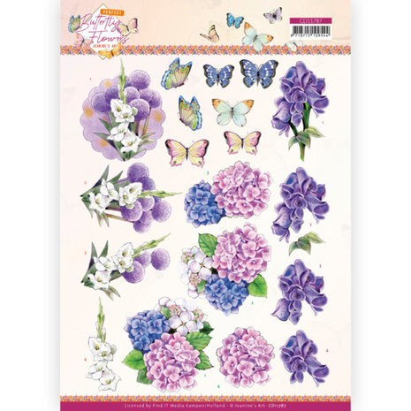 3D Cutting Sheet - Jeanine&#039;s Art - Perfect Butterfly Flowers - Hydrangea