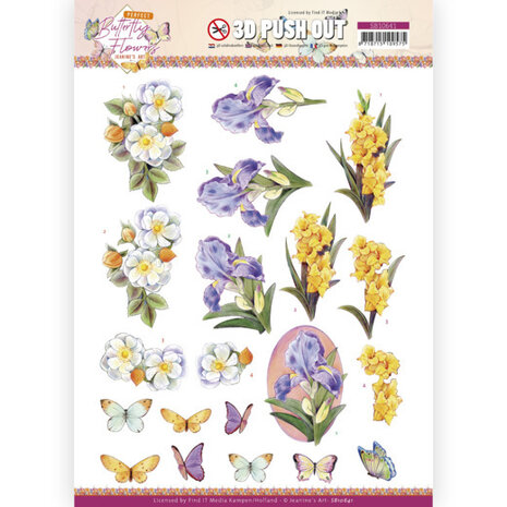 3D Push Out - Jeanine&#039;s Art - Perfect Butterfly Flowers - Gladiolus