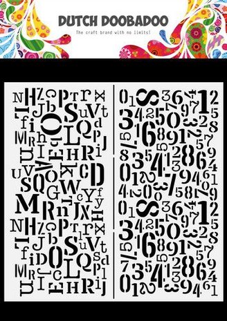 Dutch Doobadoo Mask Art Slimline Letters &amp; Nummers 470.784.094 210x210mm