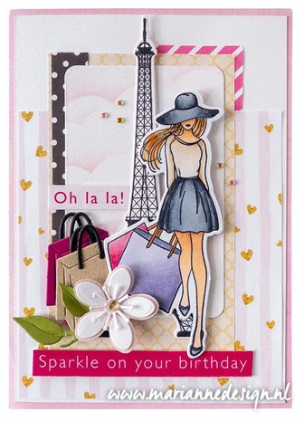 Marianne Design Clear Stamp &amp; Die set - Fashion Girl CS1089 120x150mm