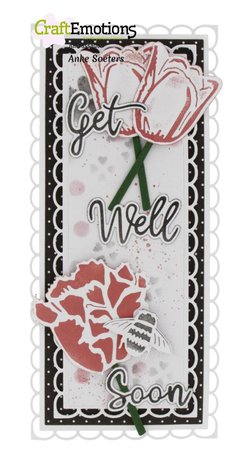 CraftEmotions Impress stamp Die - Greeting card text 1 (ENG) Card 11x9cm