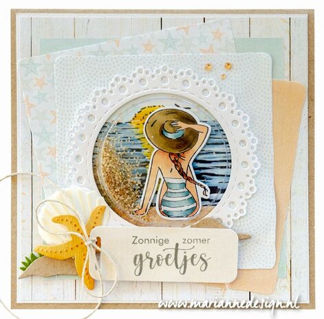 Marianne Design Clear Stamp &amp; die set Beach girl CS1099 120x150mm