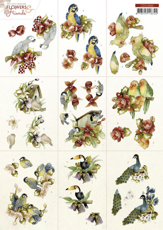 3D Cutting Sheet - Precious Marieke - Flowers and Friends - Combi