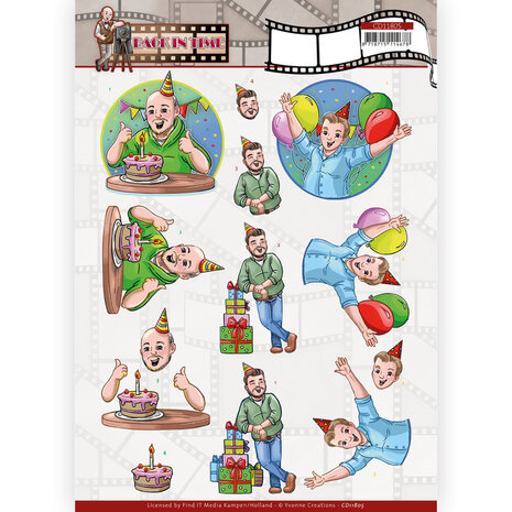 3D Cutting Sheet - Yvonne Creations - Big Guys - Back in Time - Party