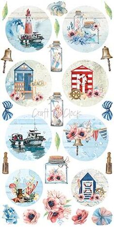 Craft OClock Digi Label Vacation Set Seaside Greetings