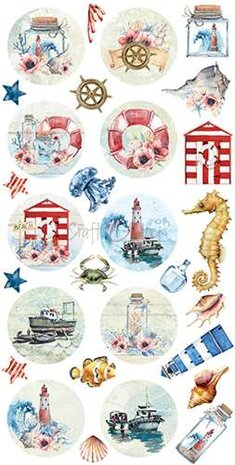 Craft OClock Digi Label Vacation Set Seaside Greetings