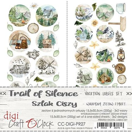 Craft OClock Digi Label Vacation Set Trail Of Silence