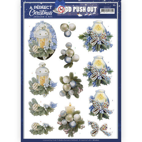 3D Push Out - Jeanine&#039;s Art - A Perfect Christmas - Christmas Candles