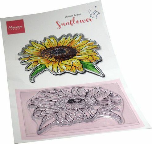 Marianne Design Clear Stamp &amp; Dies set Tiny&lsquo;s Flowers - Zonnebloem TC0903 
