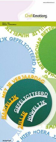 CraftEmotions Die - Tekst Cirkels Maken diverse (NL) Card 11x22,5cm - 9,5-10,9cm