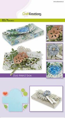 CraftEmotions Die - Duo Merci box Card A5 box 3,8x 8,0x0,8cm