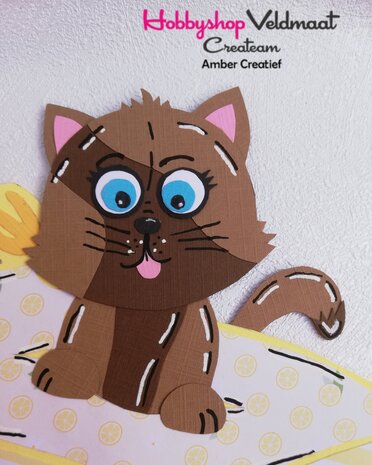 Dutch Doobadoo Card art Build up Kitten A5