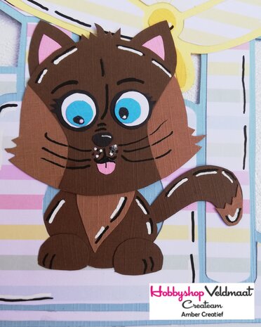 Dutch Doobadoo Card art Build up Kitten A5