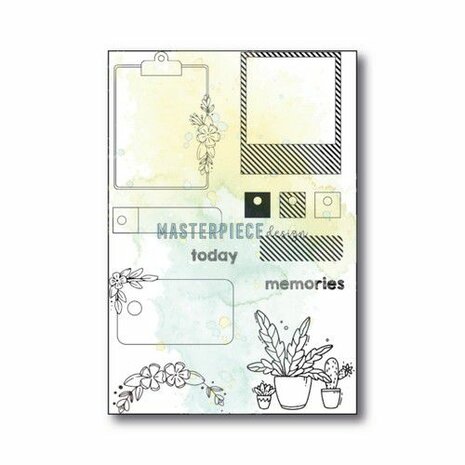 Masterpiece Clear Stempelset - Floral Labels 4x6 MP202092