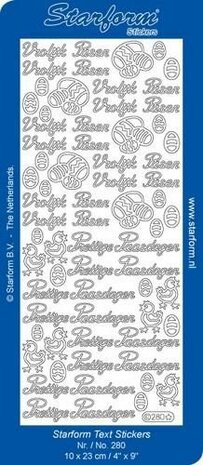 Starform Stickers Text NL Easter: Vrolijk Pasen Silver - 0280.002 - 10X23CM