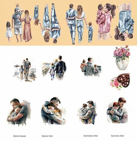 Art Alchemy Double-sided paper 30,5x30,5 cm Our Family &ndash; extras to cut