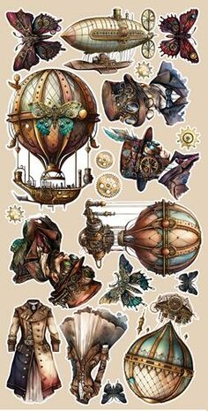 Art Alchemy Extras to Cut Set Steampunk Dream, 30,5x15 cm