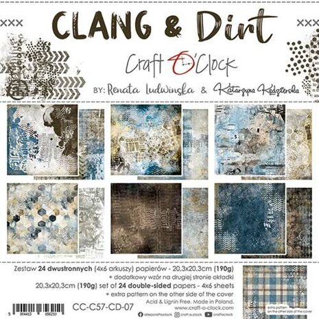 Craft O'Clock Paper Collection Set 20,3x20,3cm Clang And Dirt