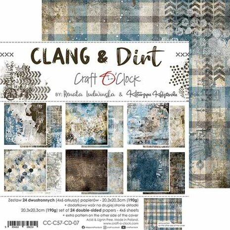 Craft O'Clock Paper Collection Set 20,3x20,3cm Clang And Dirt