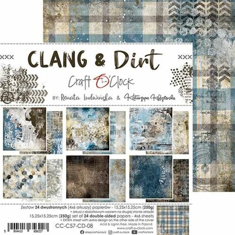 Craft O'Clock Paper Collection Set 15,2x15,2 cm Clang And Dirt